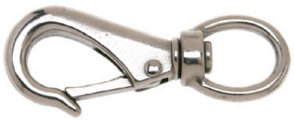 Swivel Round Eye Boat Snap, Stainless Steel, .75-In.