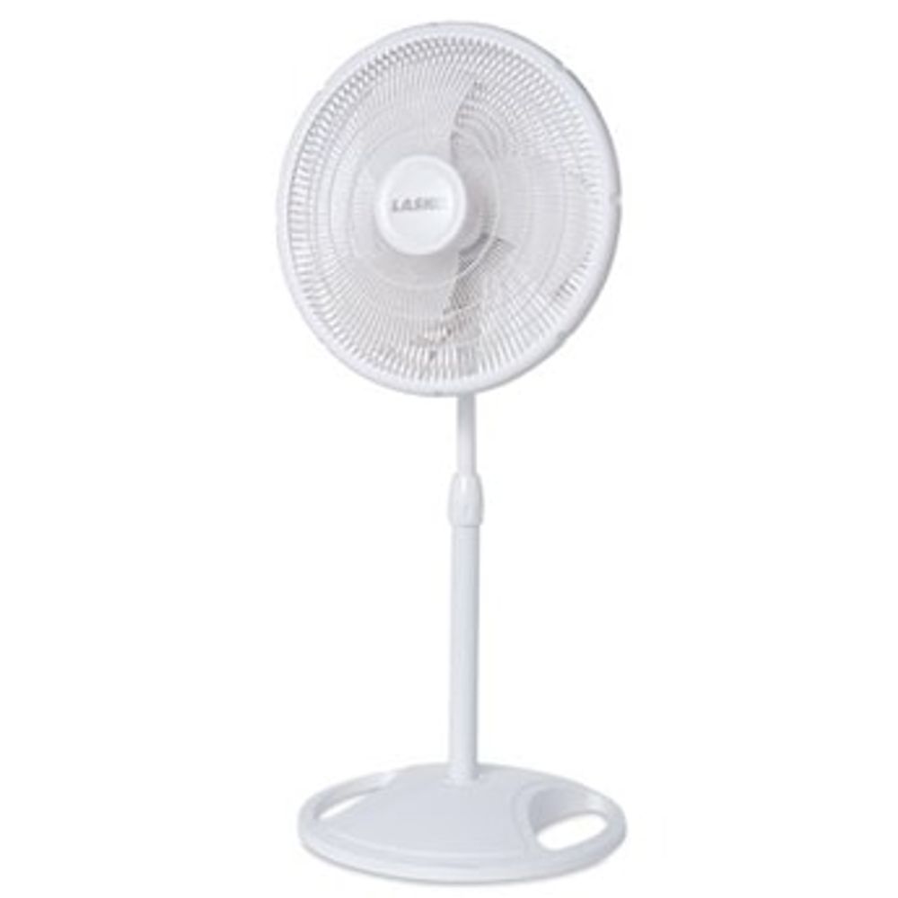 Lasko Oscillating Stand Fan, White, 16 in.