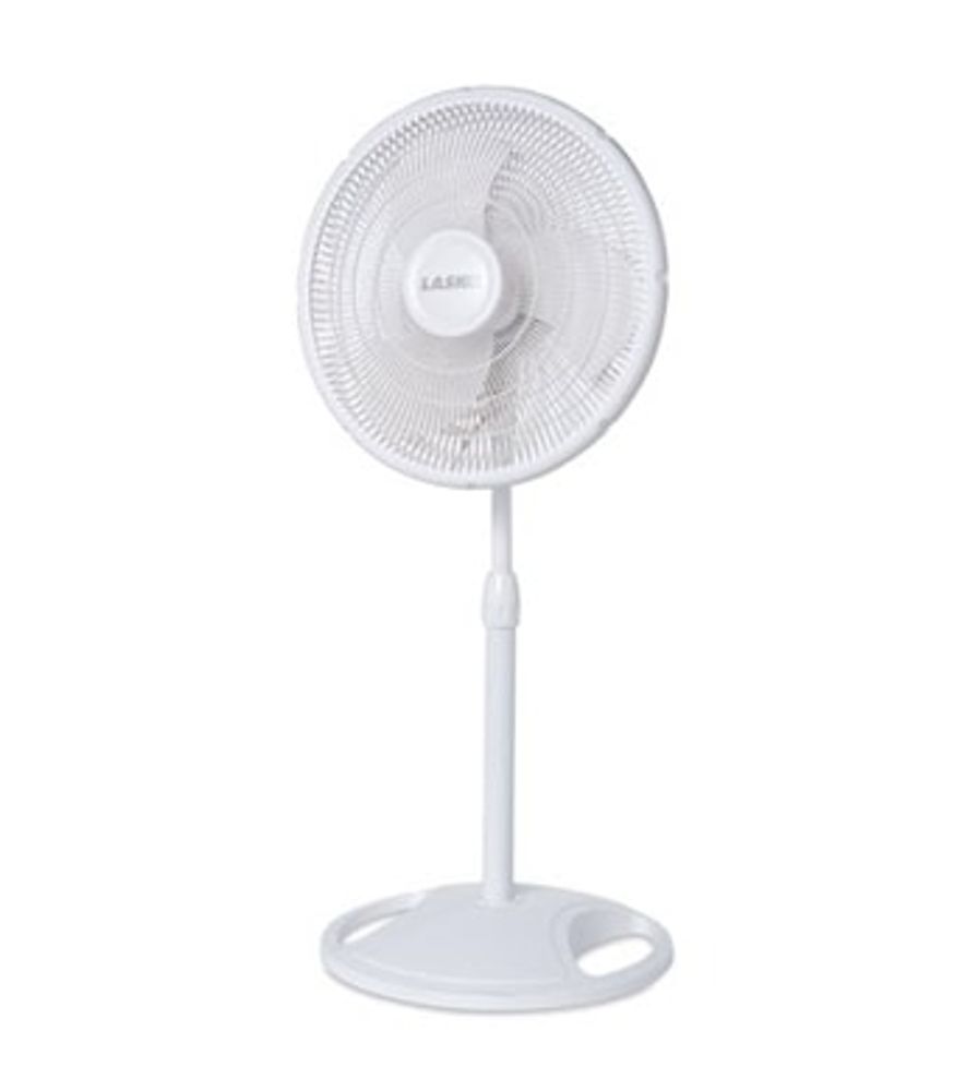Lasko Oscillating Stand Fan, White, 16 in.