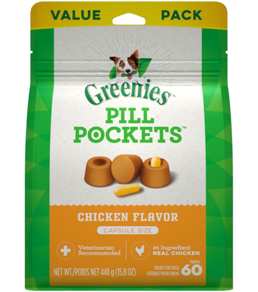 Greenies Pill Pocket Dog Treat, Chicken, 15.8 oz.