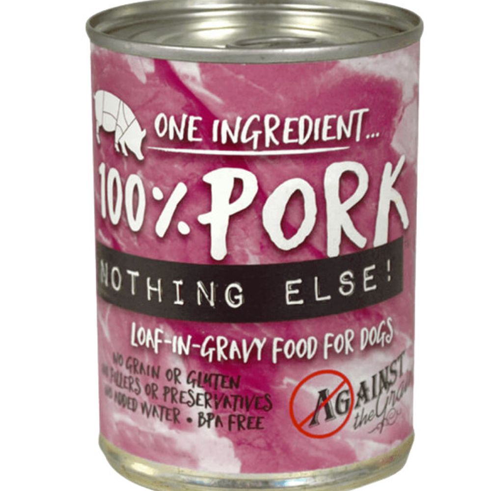 Against the Grain, Nothing Else! 100% Pork Canned Grain Free Dog Food, 11 oz