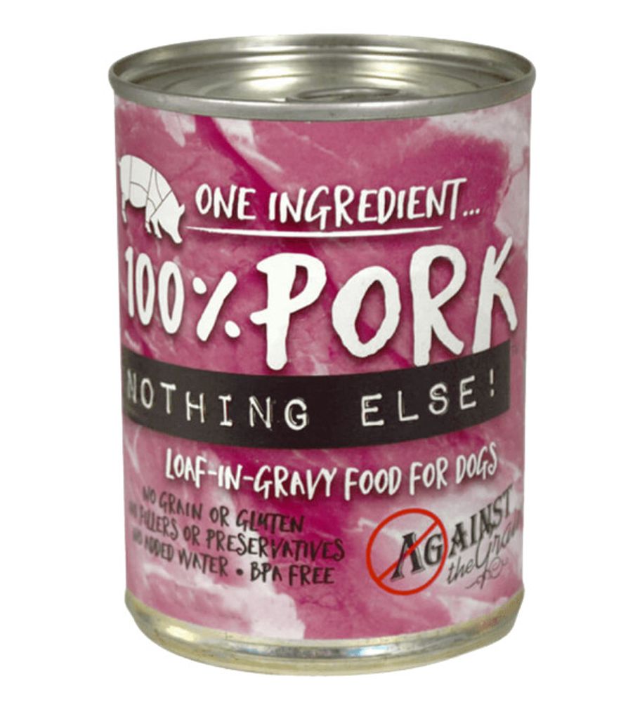 Against the Grain, Nothing Else! 100% Pork Canned Grain Free Dog Food, 11 oz