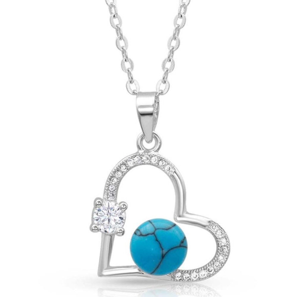 Montana Silversmiths Open Heart Turquoise Pearl Necklace, NC4501