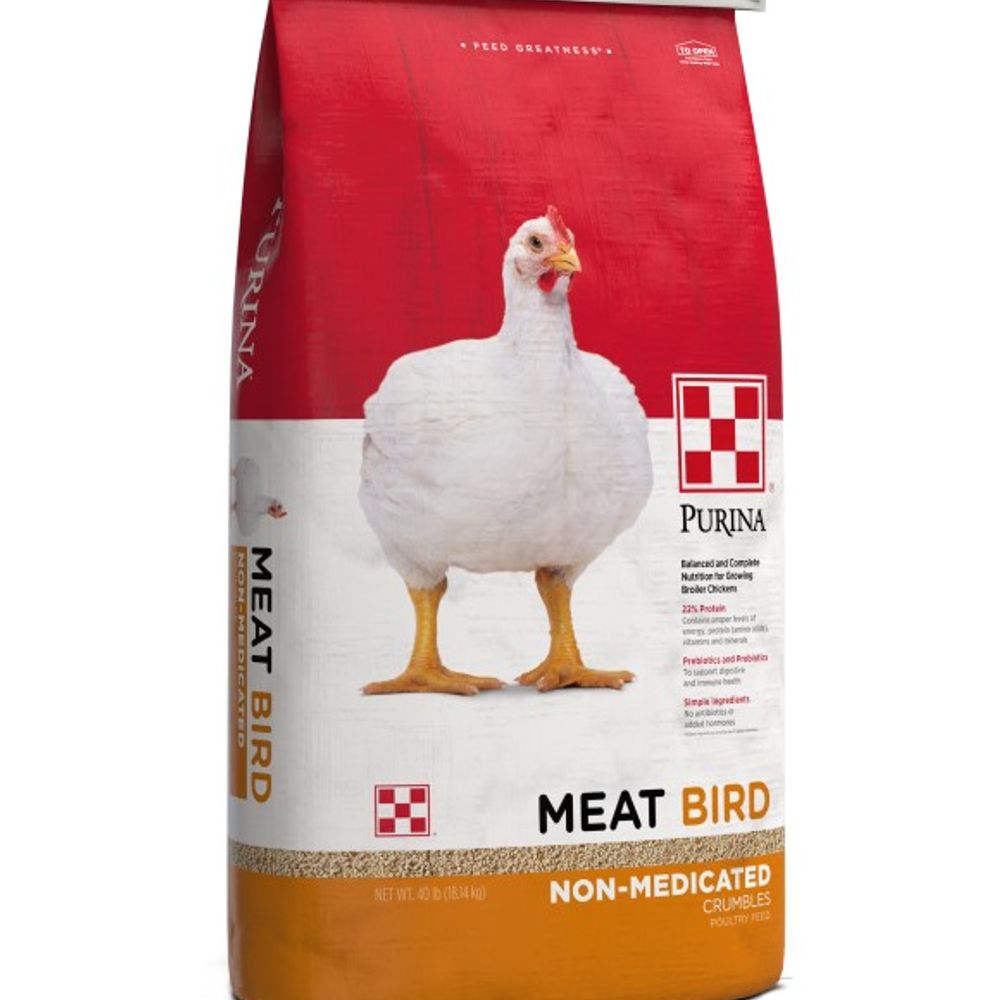 Purina, Meat Bird Non Medicated Crumbles, 40 lb