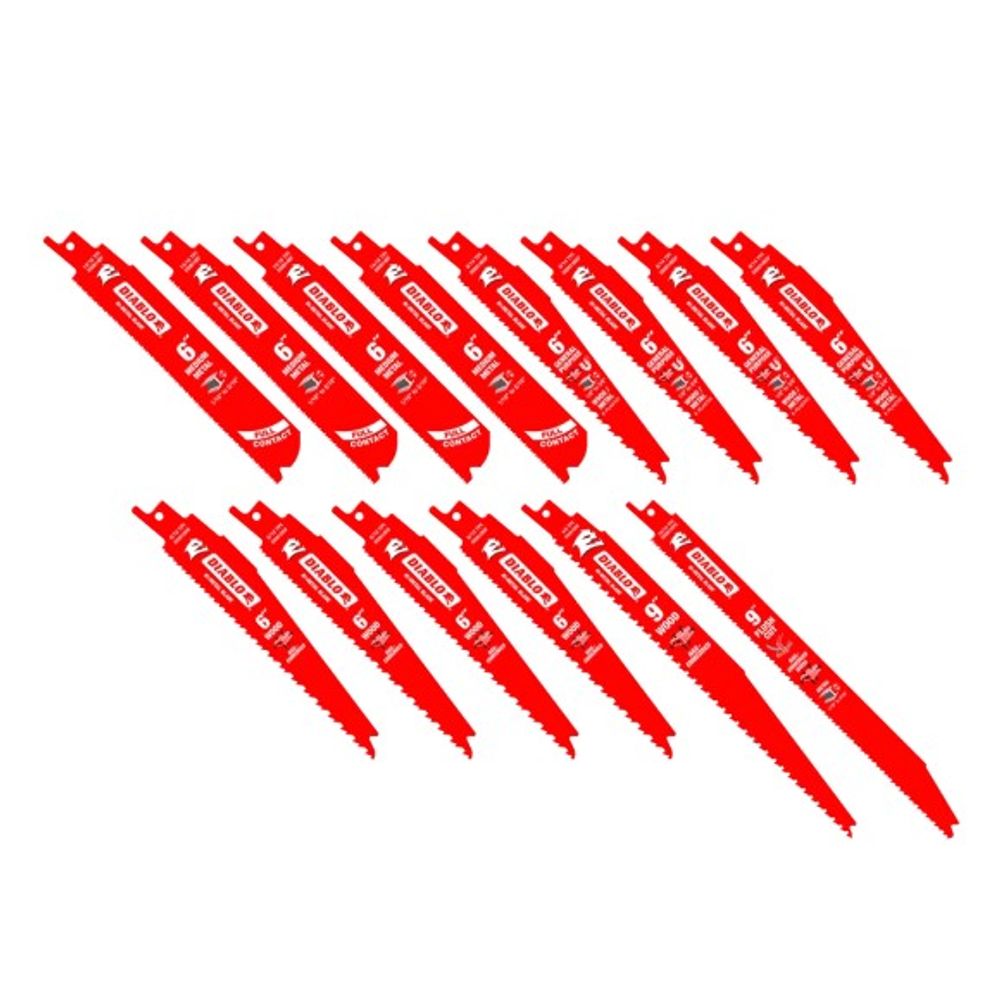 Diablo, Bi-Metal Recip Saw Blade Set for Wood and Metal Demolition, 14 pc
