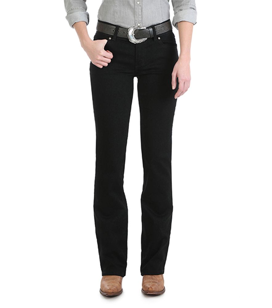 Wrangler, Ladies Black Mid Rise Jean, 09MWZBK