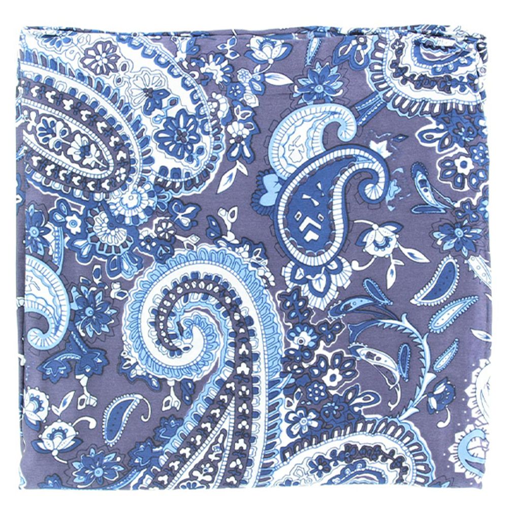 M&F Blue Paisley Silk Wild Rag Scarf, 0904227