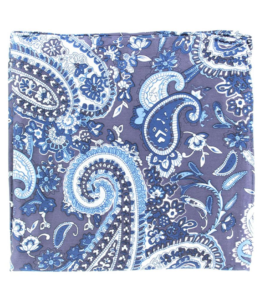 M&F Blue Paisley Silk Wild Rag Scarf, 0904227