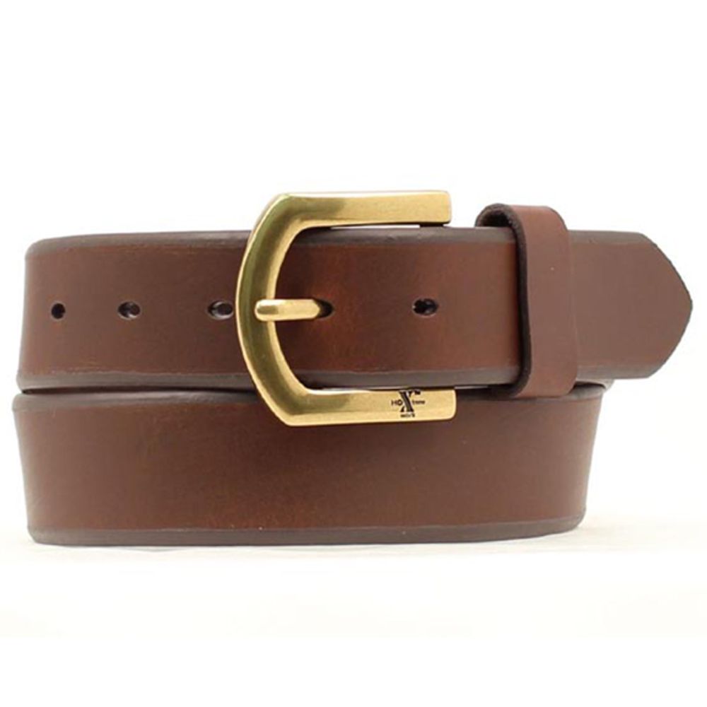 Nocona, Men's HD Extreme Plain Brown Leather Belt M&F Western, N2710402