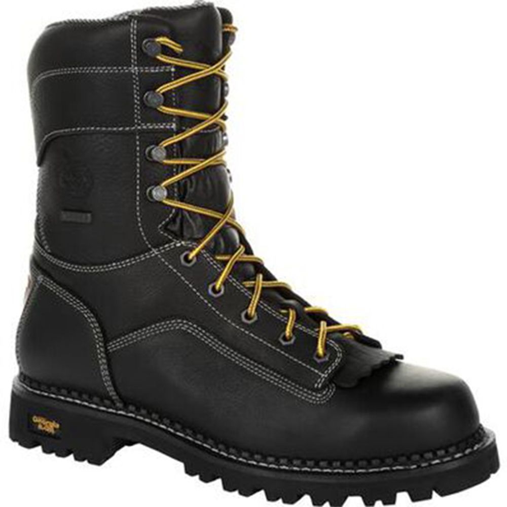 Georgia Boot, Men's Black Amp Lt Logger Composite Toe Waterproof Work Boot, GB00272