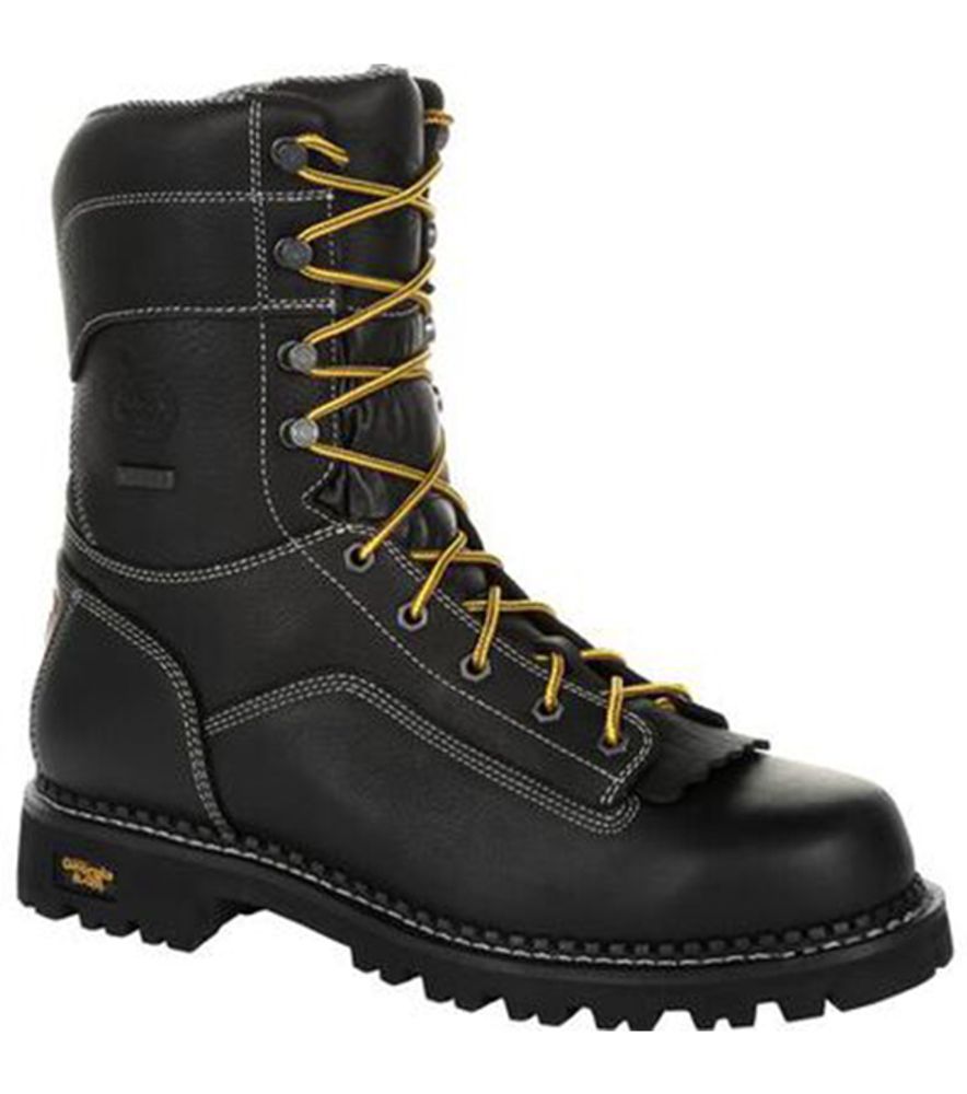 Georgia Boot, Men's Black Amp Lt Logger Composite Toe Waterproof Work Boot, GB00272