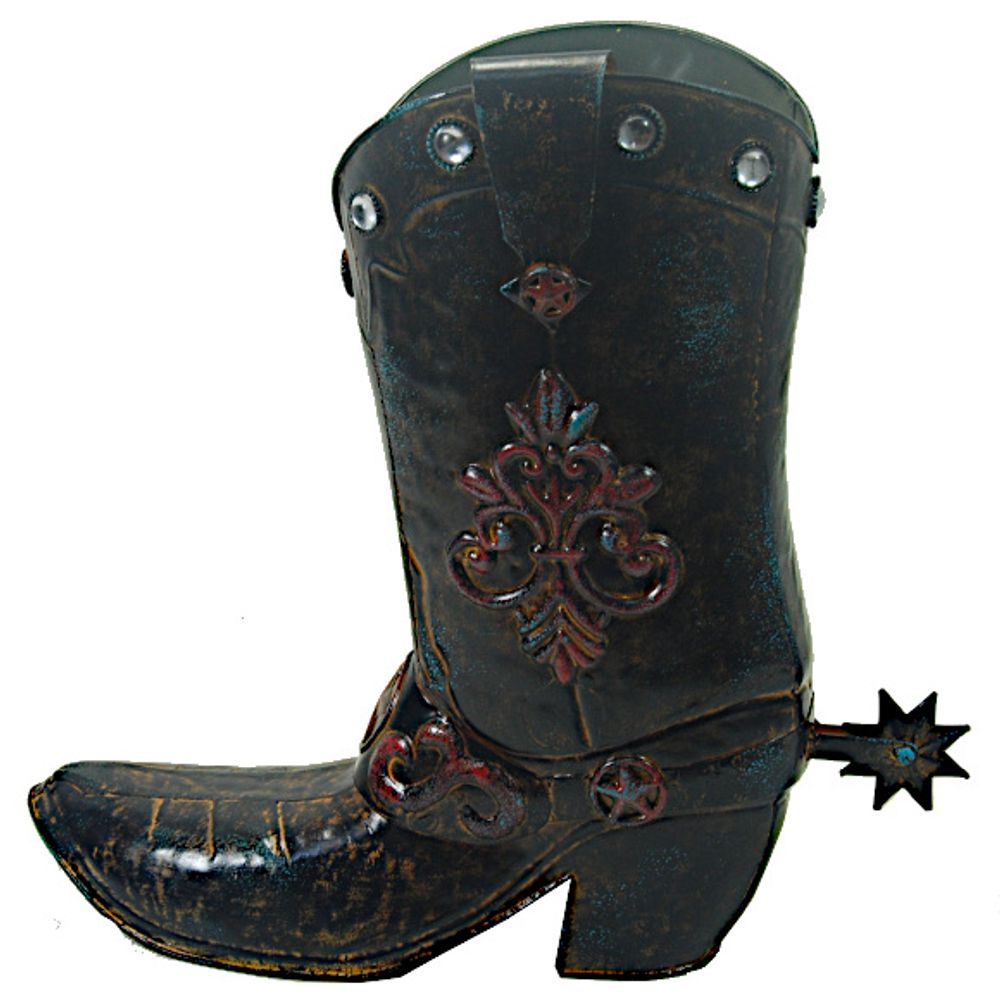 Backyard Expressions, Cowboy Boot Flower Pot Planter with Spur