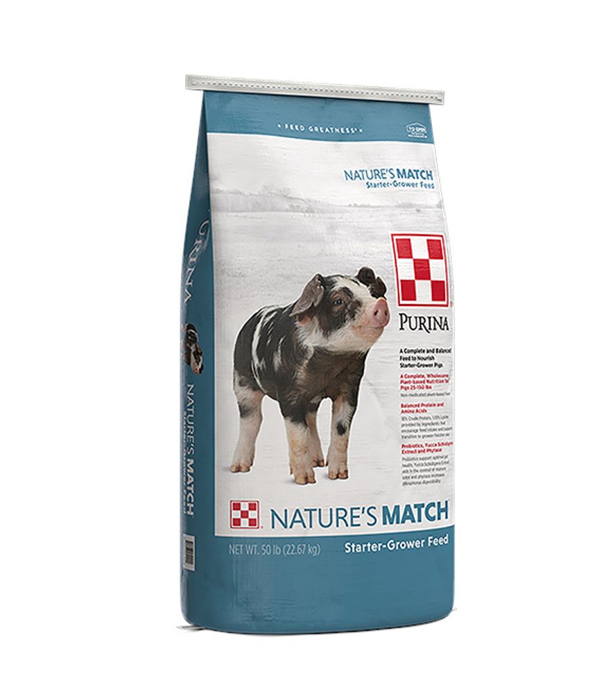 Purina, Nature's Match Pig Starter Grower, 50 lb.
