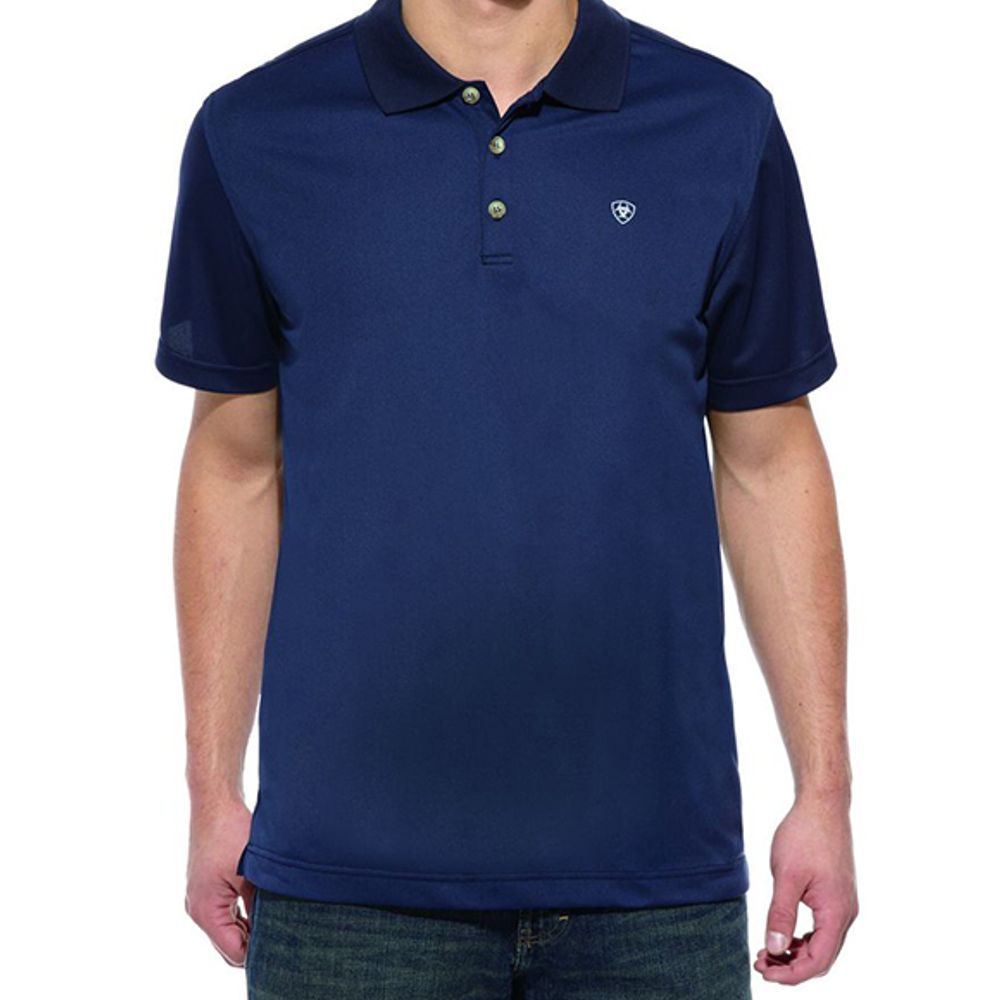 Ariat, Men's Navy TEK Polo Shirt, 10009063
