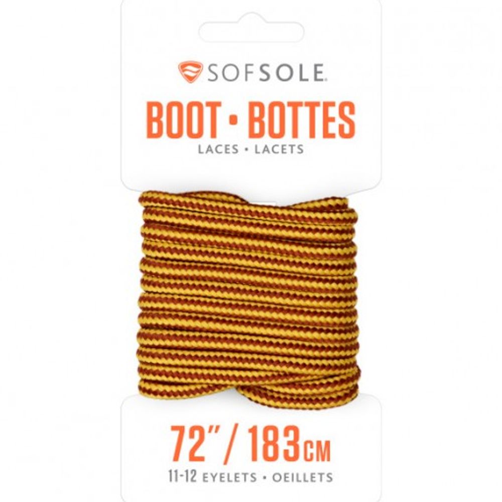 Sofsole, 72" Brown Waxed Boot Laces, 84891
