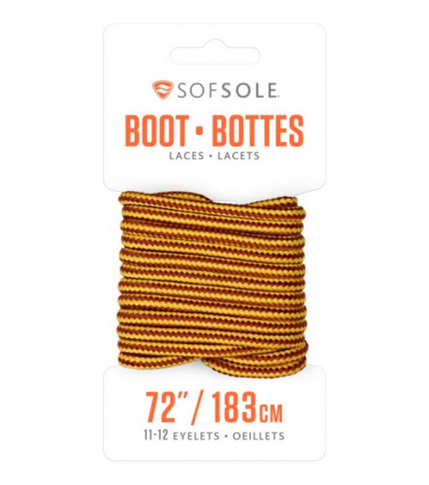 Sofsole, 72" Brown Waxed Boot Laces, 84891