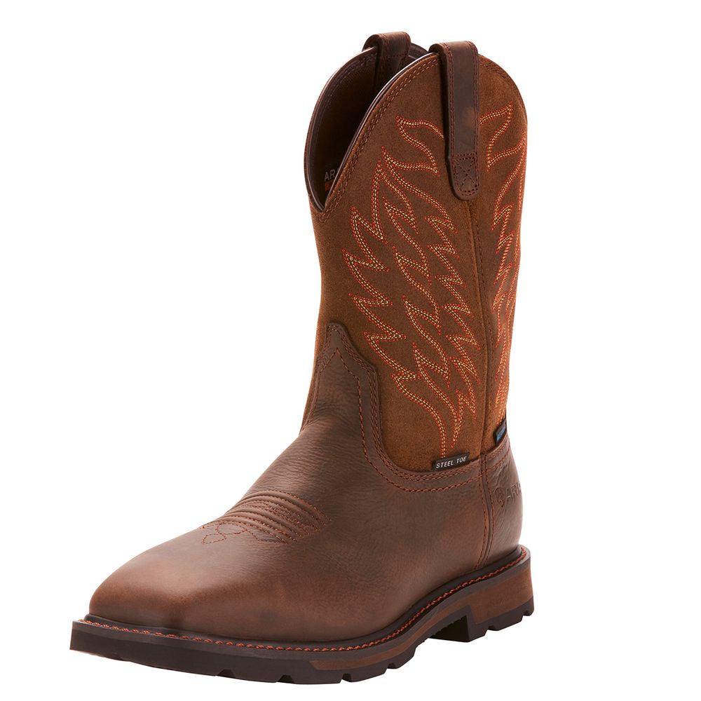 Ariat, Men's Groundbreaker Wide Square Toe Waterproof Steel Toe Boots, 10024992