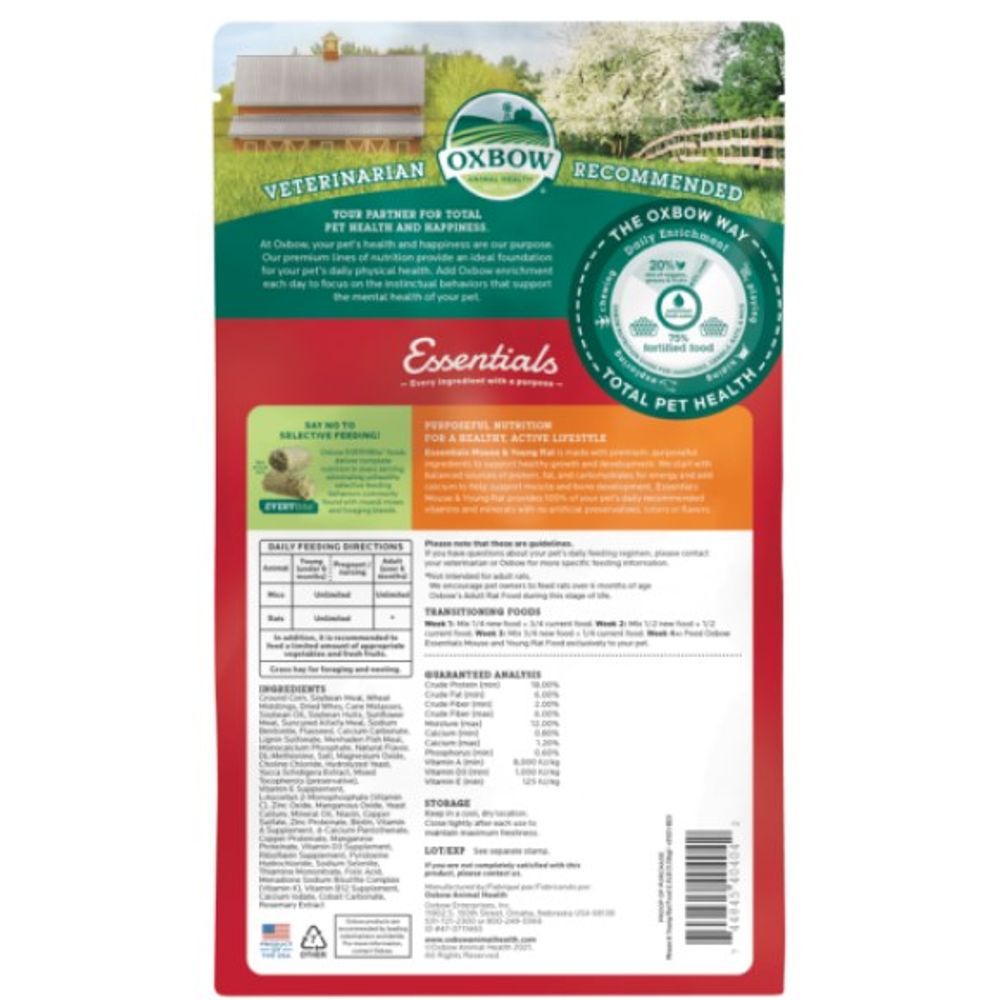 Oxbow, Essentials Mouse & Young Rat Food, 2.5 lb