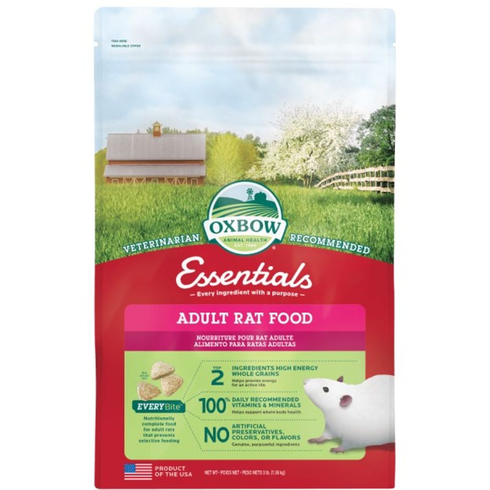 Oxbow, Essentials Adult Rat Food, 3 lb