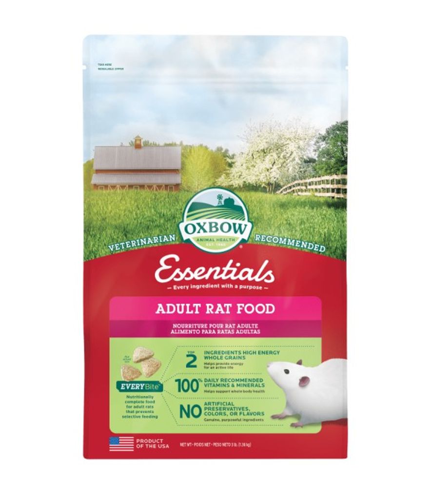 Oxbow, Essentials Adult Rat Food, 3 lb