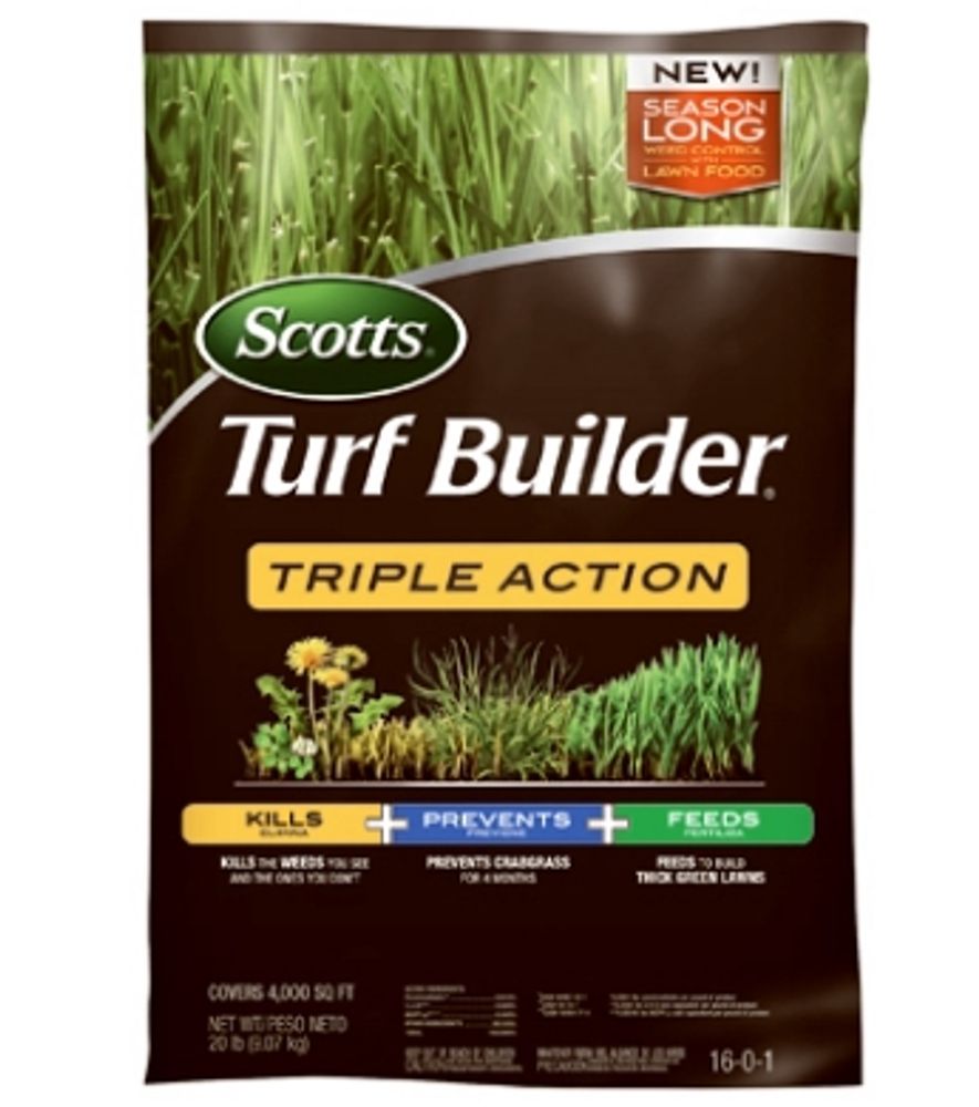 Scotts, Turf Builder Triple Action Fertilizer 16-0-1, 10K sq. ft.
