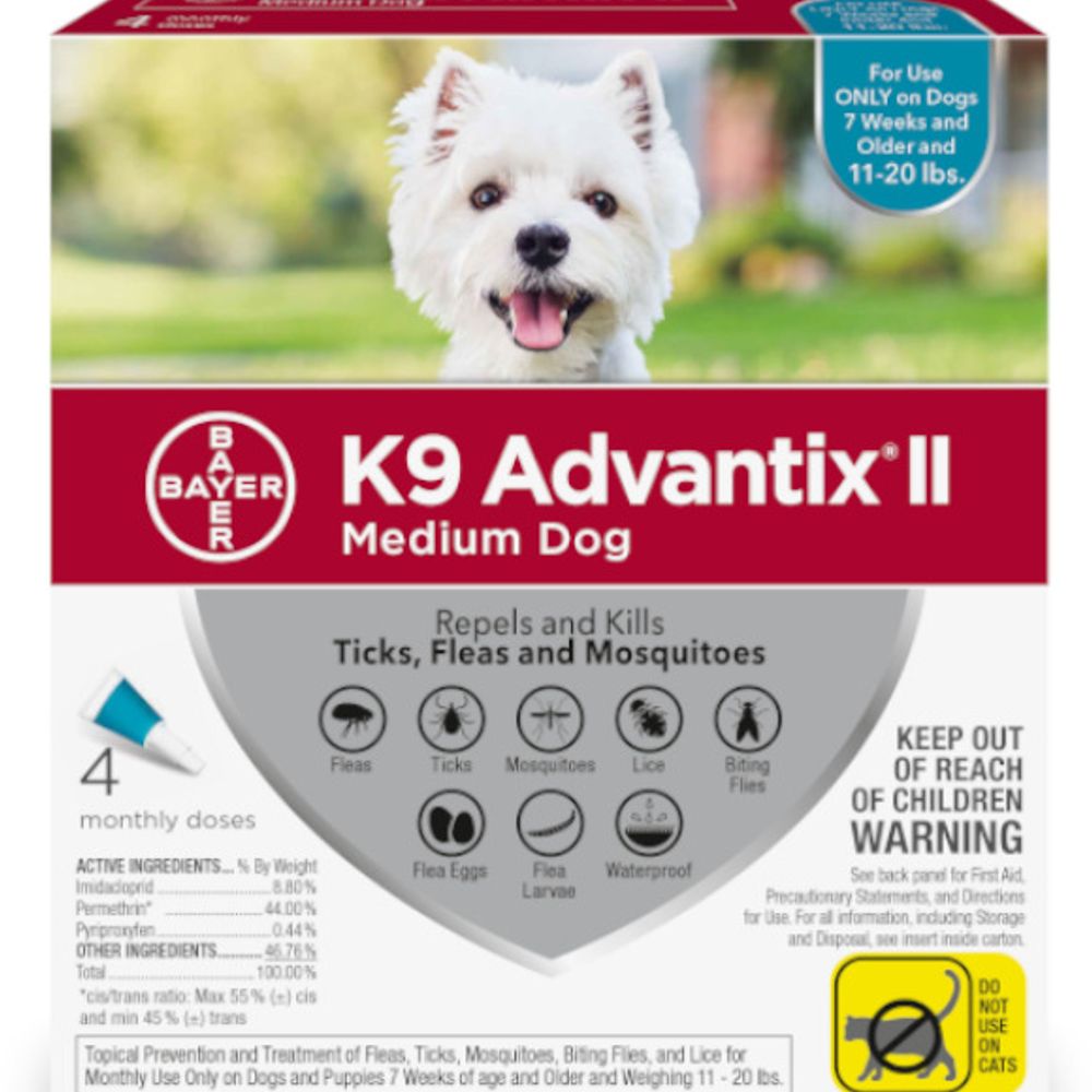 K9 Advantix II for Medium Dogs, 4 pack