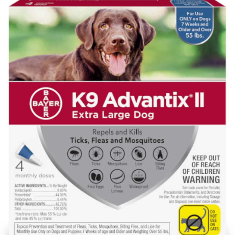 K9 Advantix II, for Extra Large Dogs, 4 pack