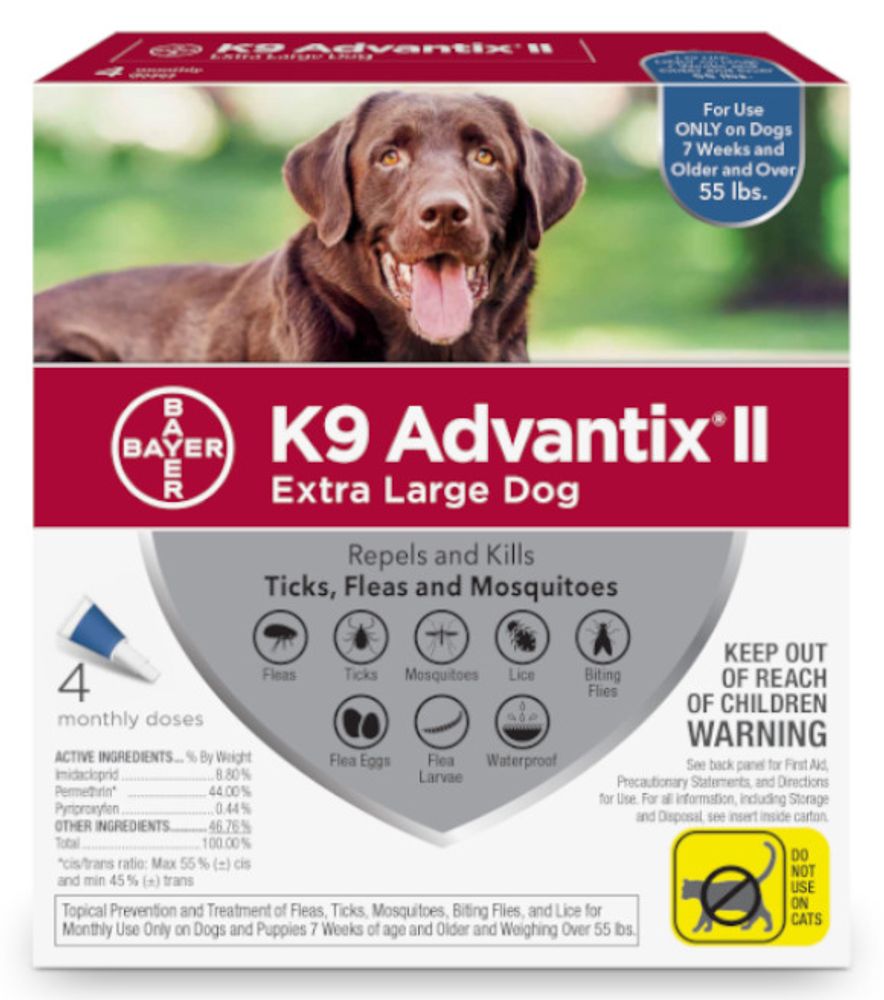 K9 Advantix II, for Extra Large Dogs, 4 pack