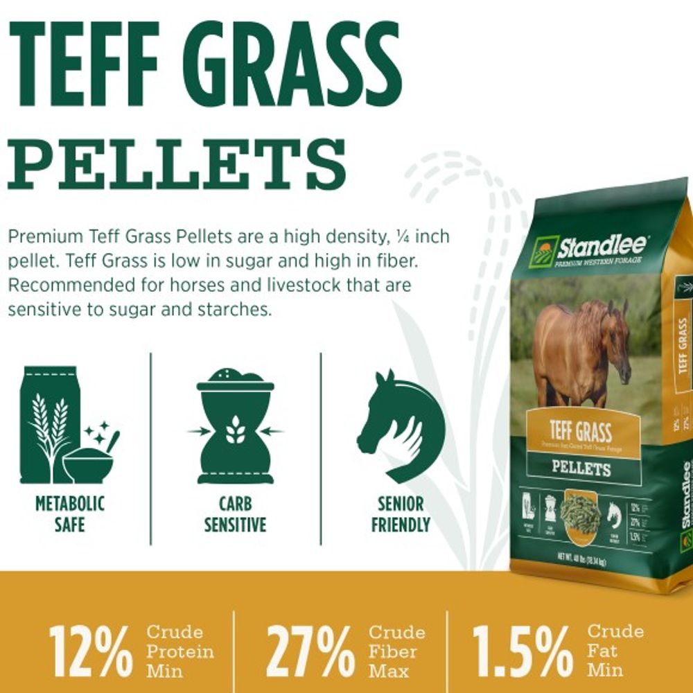 Standlee, Premium Teff Hay Pellets, 40 lb