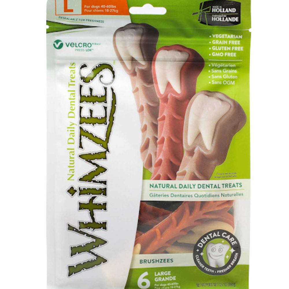 Whimzees, Brushzees Dental Treats for Large Dogs Value Pack, 6 ct