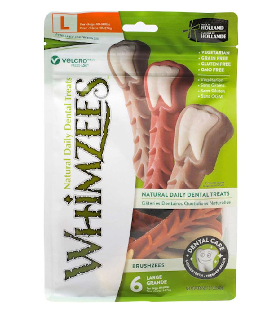 Whimzees, Brushzees Dental Treats for Large Dogs Value Pack, 6 ct