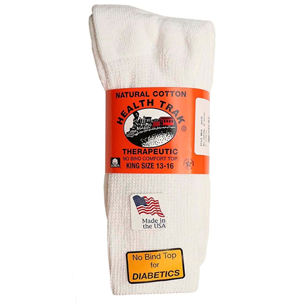 Railroad Men's White Diabetic Socks, 991WHT