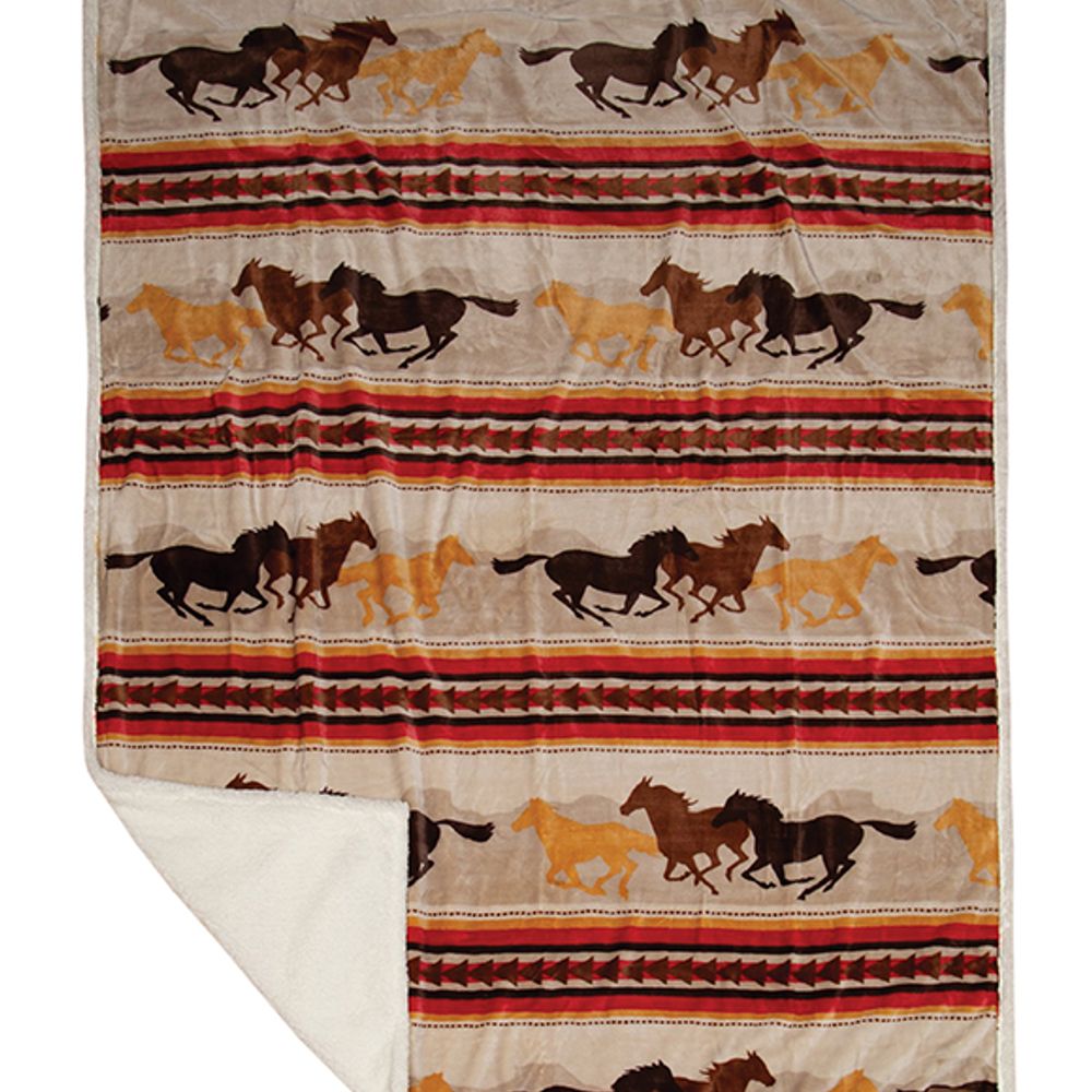 Carstens, Wrangler Running Horses Throw Blanket