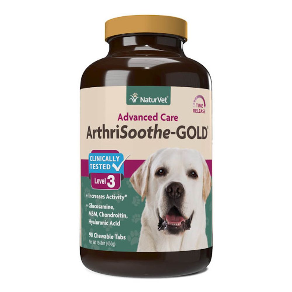 NaturVet, ArithriSoothe-GOLD Advanced Joint Care Chewable Tablets For Cats & Dogs, 90 ct