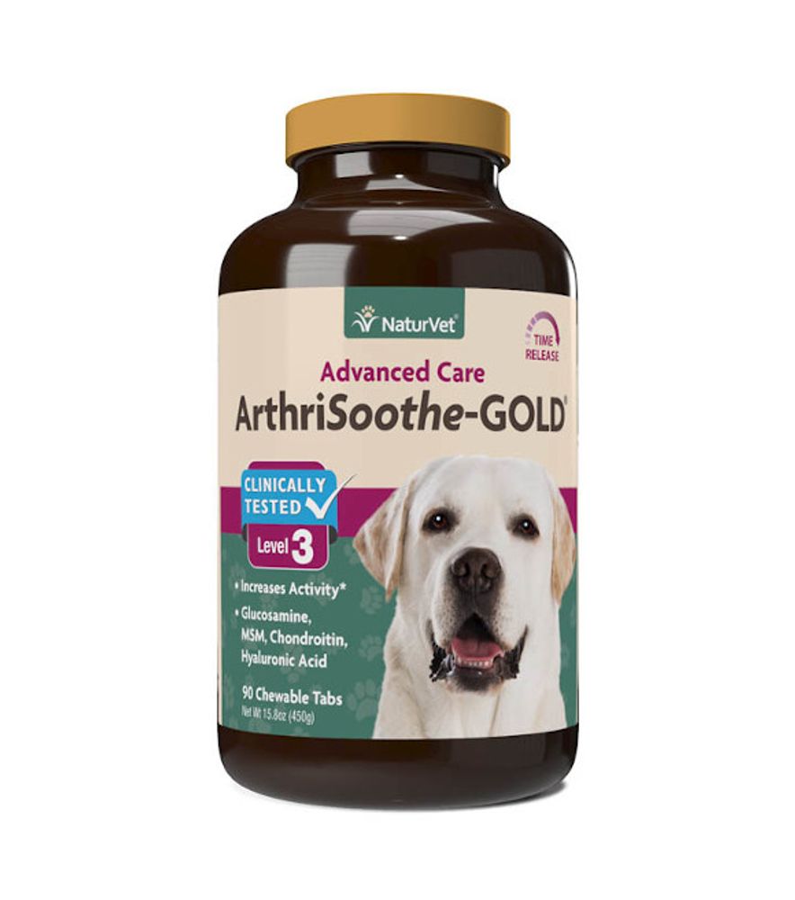 NaturVet, ArithriSoothe-GOLD Advanced Joint Care Chewable Tablets For Cats & Dogs, 90 ct