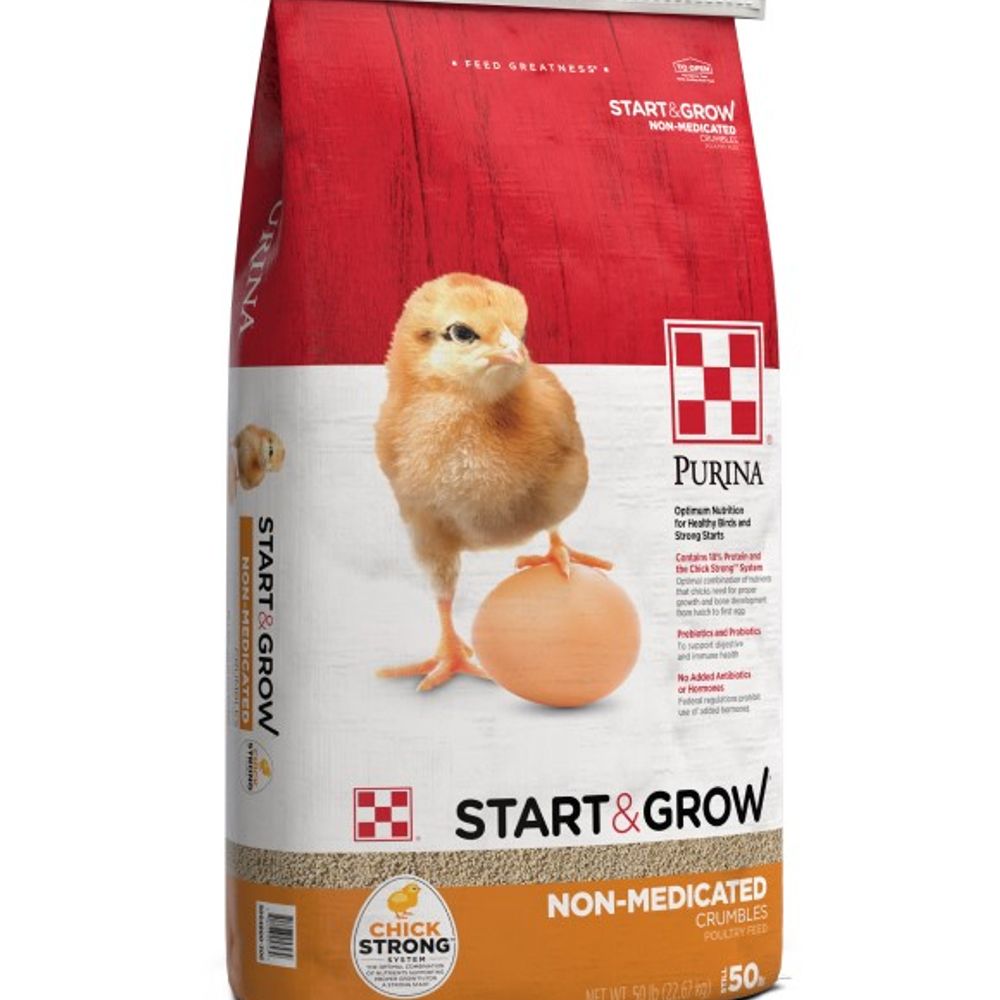 Purina, Start and Grow Non-Medicated Crumbles Premium Poultry Feed, 50 lb