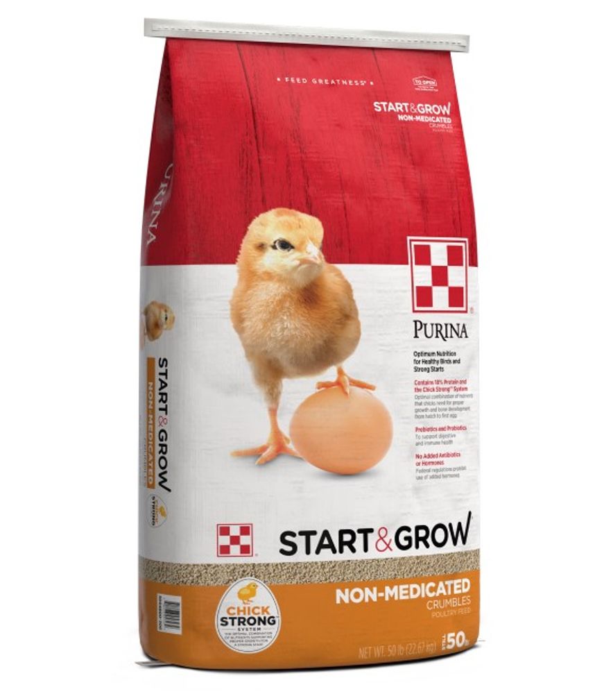 Purina, Start and Grow Non-Medicated Crumbles Premium Poultry Feed, 50 lb