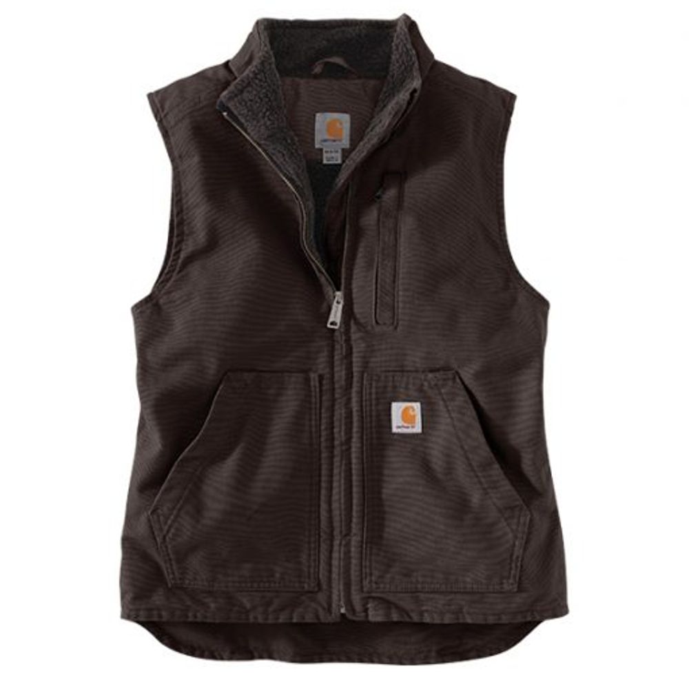 Carhartt, Ladies Washed Duck Sherpa Lined Mock Vest, 104224