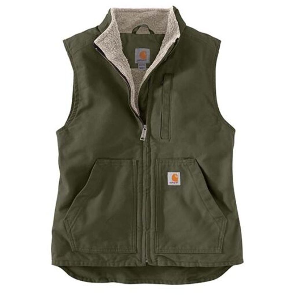 Carhartt, Ladies Washed Duck Sherpa Lined Mock Vest, 104224