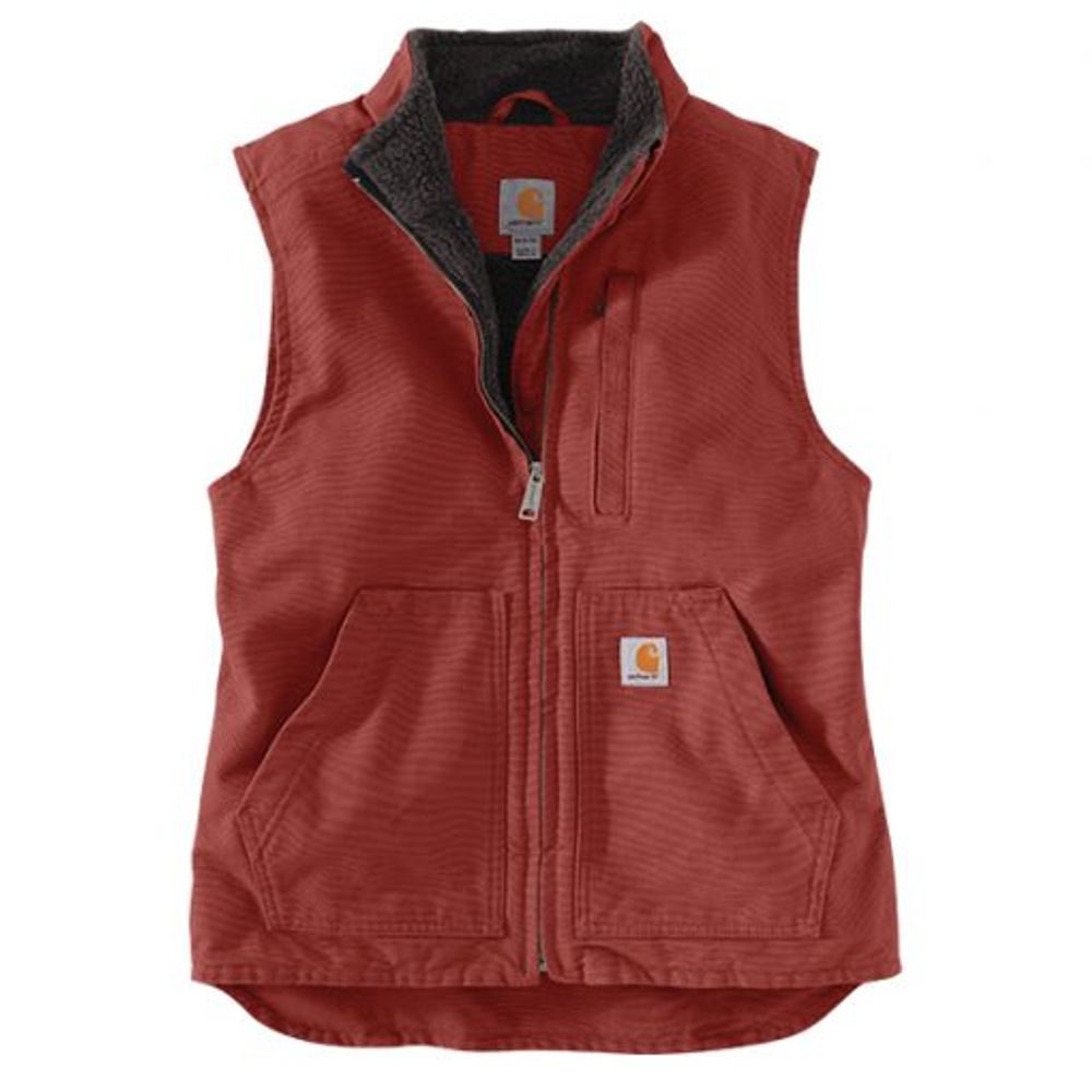 Carhartt, Ladies Washed Duck Sherpa Lined Mock Vest, 104224