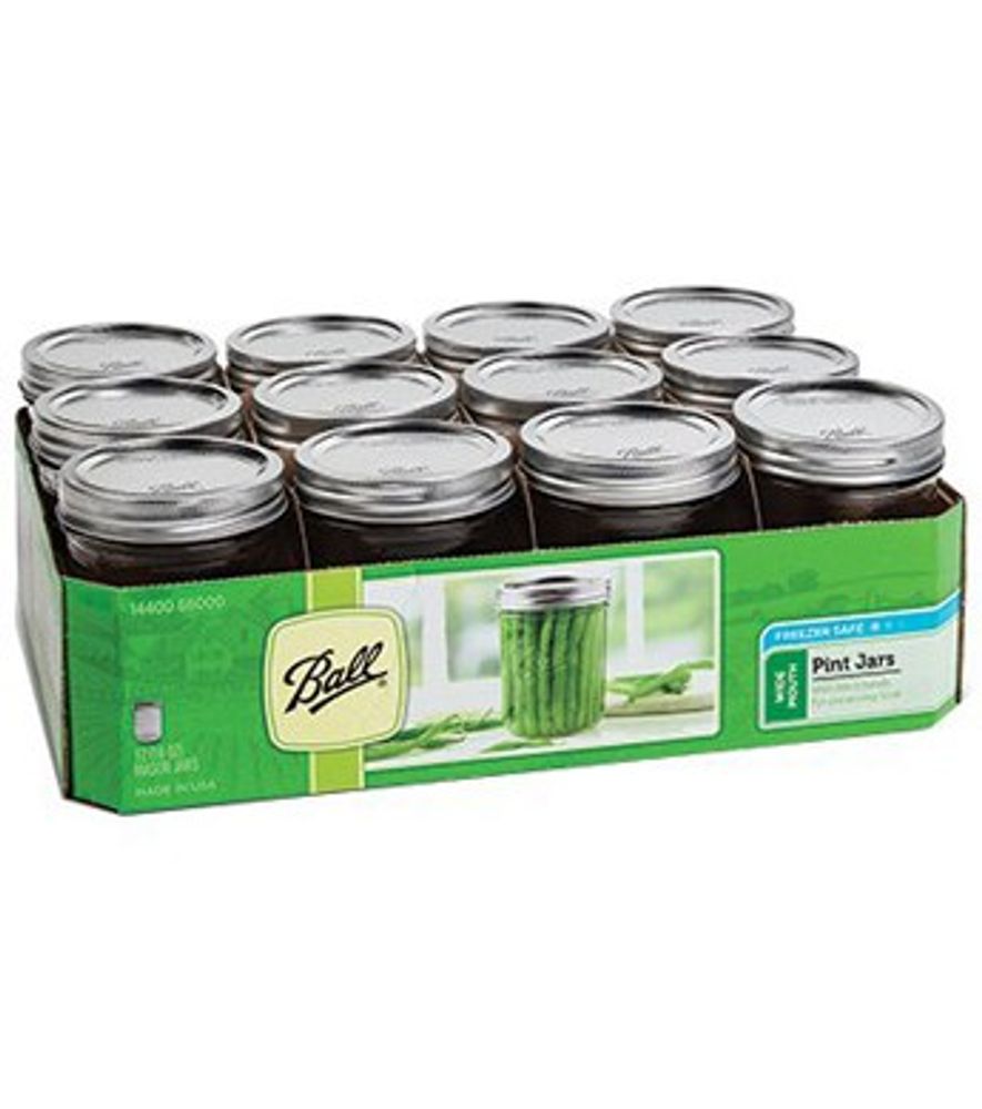 Ball, 1 Pint Wide-Mouth Canning Jars with Lids & Rings, 12 pk