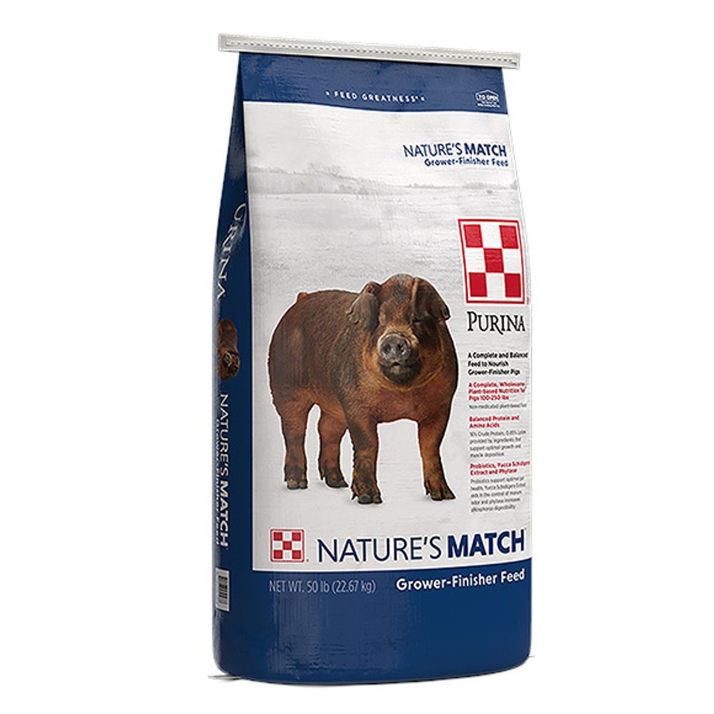 Purina, Nature's Match Pig Grower Finisher, 50 lb