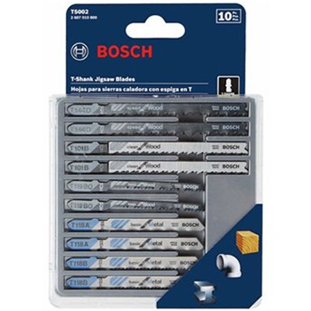 Bosch Wood/Metal-Cutting Jigsaw Blade Set, 5 pc.
