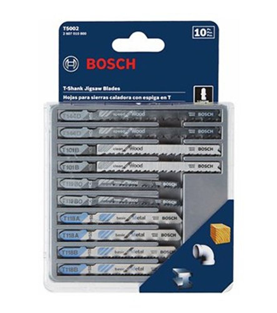Bosch Wood/Metal-Cutting Jigsaw Blade Set, 5 pc.