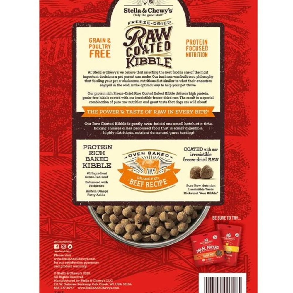 Stella & Chewy's, Grass-Fed Beef Raw Coated Kibble