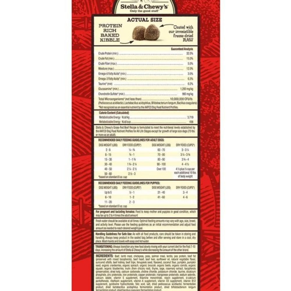 Stella & Chewy's, Grass-Fed Beef Raw Coated Kibble