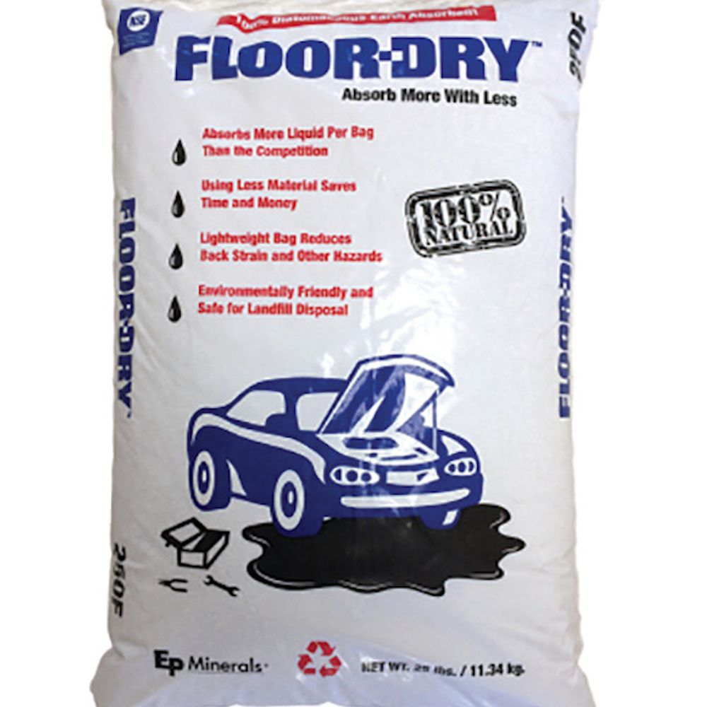 Floor-Dry, Dry Absorbent Liquid & Oil Cleaner, 25 lb