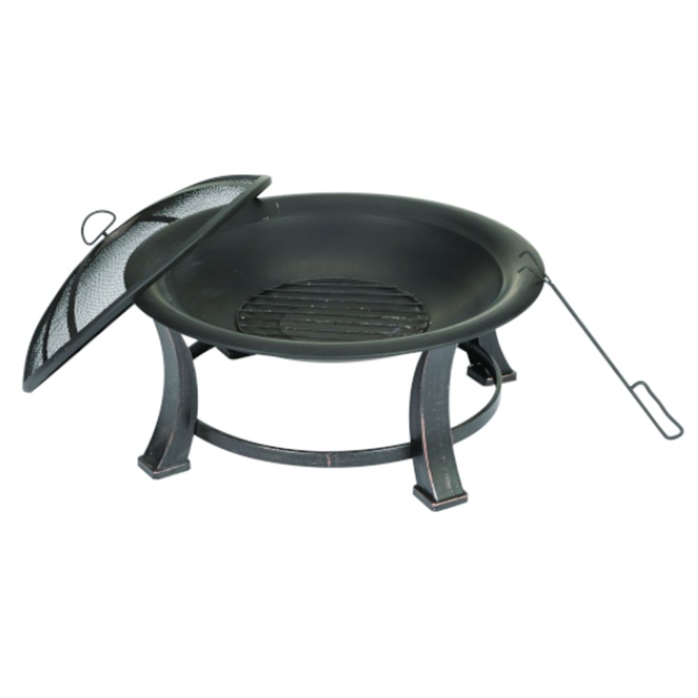 Four Seasons Courtyard 30" Black Wood Burning Fire Pit