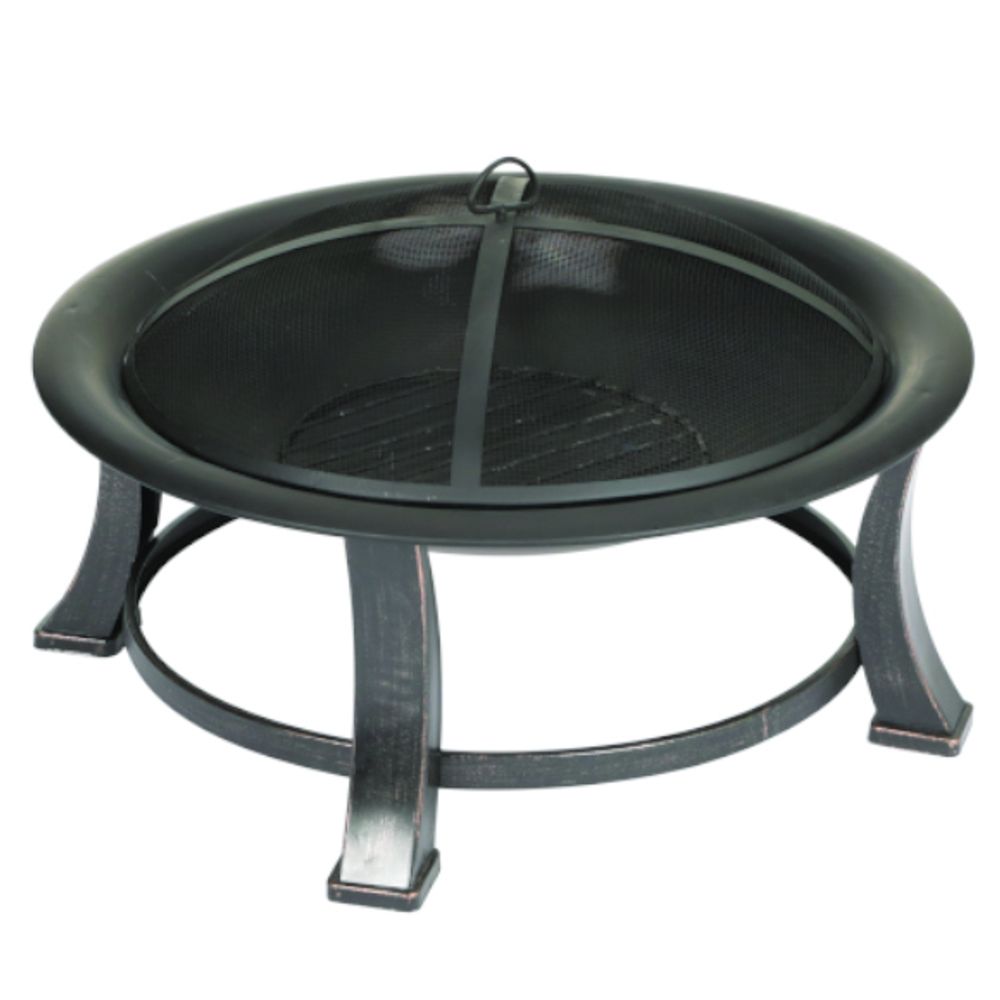 Four Seasons Courtyard 30" Black Wood Burning Fire Pit