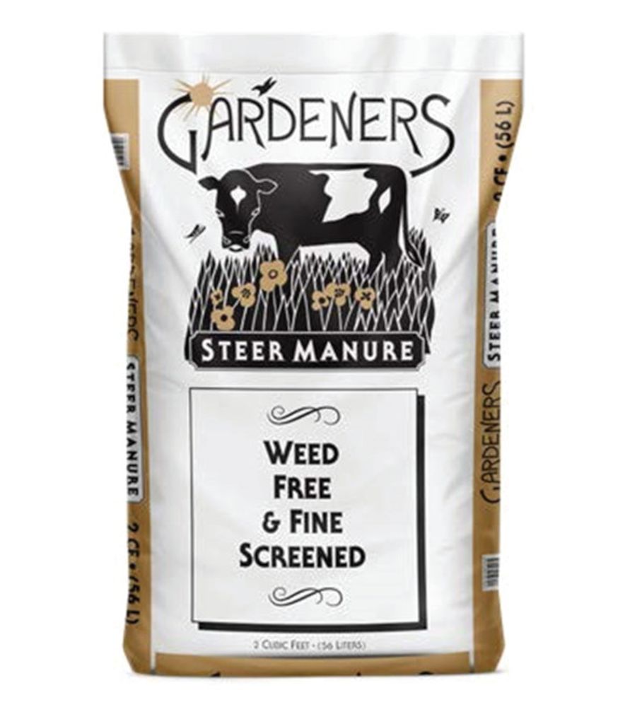 Gardeners, Fine Screened Steer Manure, 2 cu ft